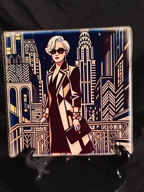 Miranda In Stylish Cityscape Art Tile